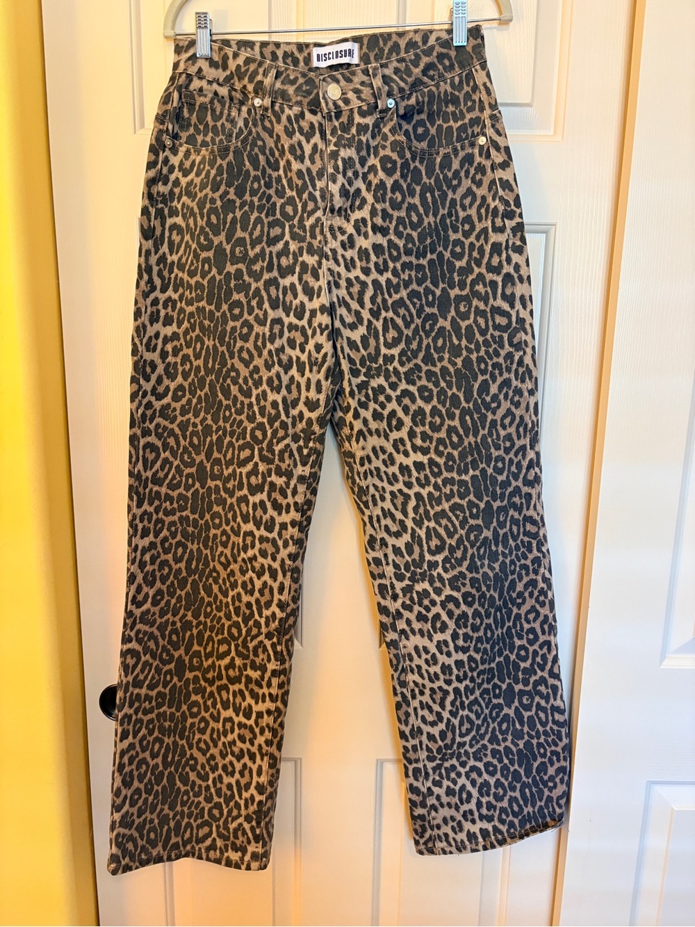 Leopard Print Straight-Leg Jeans